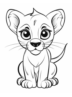 Baby Panter Kleurplaat — gratis kleurplaat