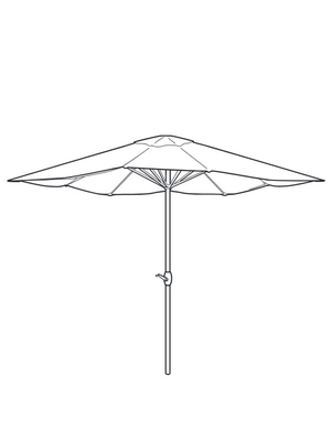 Parasol Kleurplaat — gratis kleurplaat