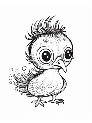 Baby Pauw Kleurplaat — gratis kleurplaat