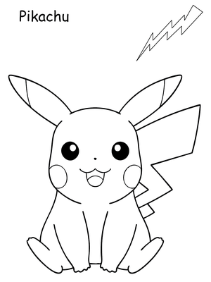 Pikachu 1 Kleurplaat — gratis kleurplaat