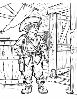 Piraat Cabin Jongen 11 Kleurplaat — gratis kleurplaat