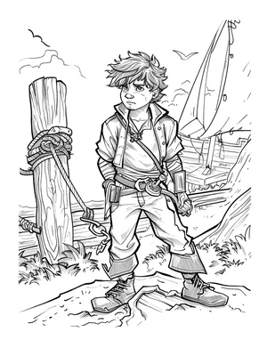 Piraat Cabin Jongen 12 Kleurplaat — gratis kleurplaat