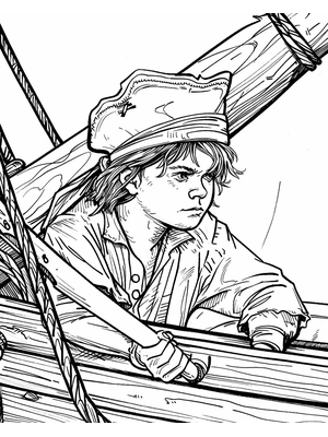 Piraat Cabin Jongen 3 Kleurplaat — gratis kleurplaat