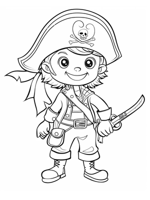Piraat Jongen Kleurplaat — gratis kleurplaat