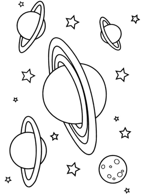 Planeten zonnestelsel Kleurplaat — gratis kleurplaat