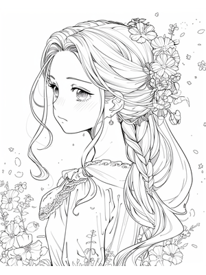 Prinses 7 Kleurplaat — gratis kleurplaat