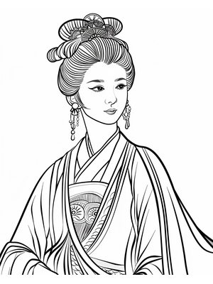 Prinses Gongzhu Kleurplaat — gratis kleurplaat