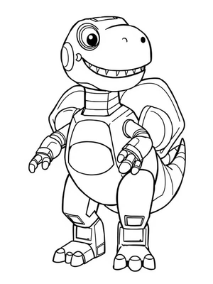 Robot dinosaurus Kleurplaat — gratis kleurplaat