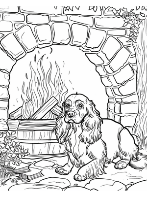 Royalty Spaniel Kleurplaat — gratis kleurplaat