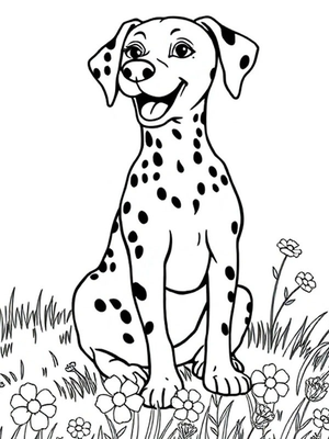 Schattige Dalmatiër Kleurplaat — gratis kleurplaat