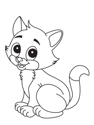 Schattige kat Kleurplaat — gratis kleurplaat