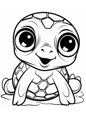 Baby Schildpad Kleurplaat