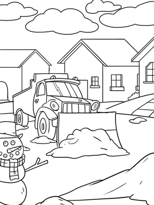 Sneeuwruimer Kleurplaat — gratis kleurplaat
