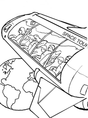 Space Tour Kleurplaat — gratis kleurplaat