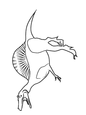 Spinosaurus Kleurplaat — gratis kleurplaat