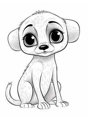 Baby Stokstaartje Kleurplaat — gratis kleurplaat