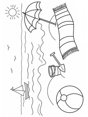 Strandspeelgoed Kleurplaat — gratis kleurplaat