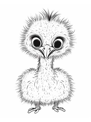 Baby Struisvogel Kleurplaat — gratis kleurplaat