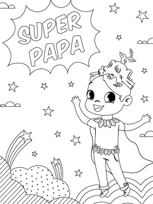 Super papa Kleurplaat — gratis kleurplaat