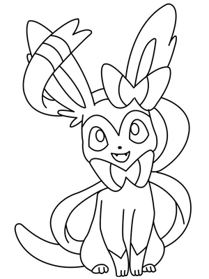 Sylveon Kleurplaat — gratis kleurplaat