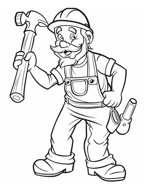 Timmerman Kleurplaat 2 — gratis kleurplaat