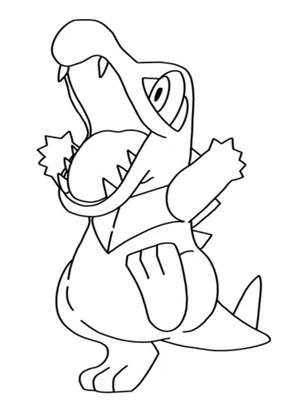 Totodile Kleurplaat — gratis kleurplaat