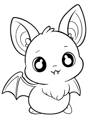 Baby Vleermuis Kleurplaat — gratis kleurplaat