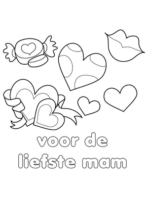 Voor de liefste mama Kleurplaat — gratis kleurplaat