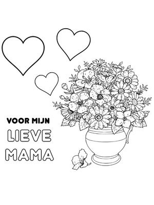 Voor mijn lieve mama Kleurplaat — gratis kleurplaat