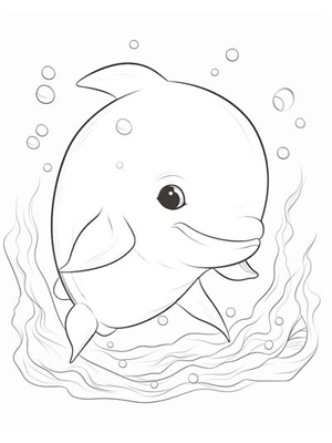 Baby Walvis Kleurplaat — gratis kleurplaat