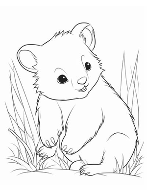 Baby Wombat Kleurplaat — gratis kleurplaat