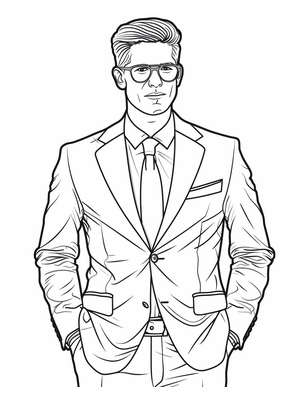 Zakenman Kleurplaat 2 — gratis kleurplaat