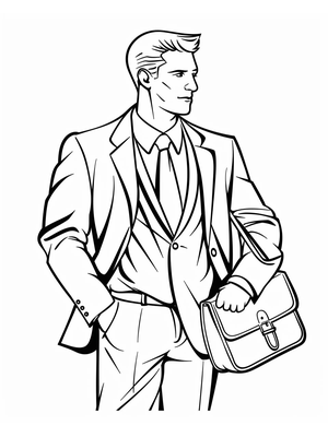 Zakenman Kleurplaat 3 — gratis kleurplaat