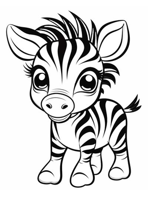 Baby Zebra Kleurplaat — gratis kleurplaat