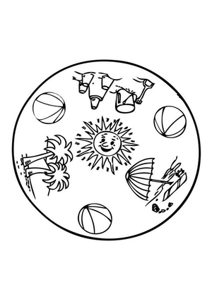 Zomer mandala Kleurplaat — gratis kleurplaat