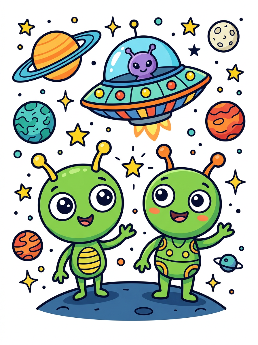 Aliens kleurplaten