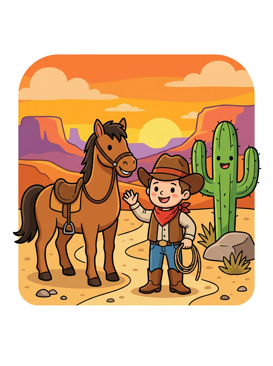 Cowboys kleurplaten