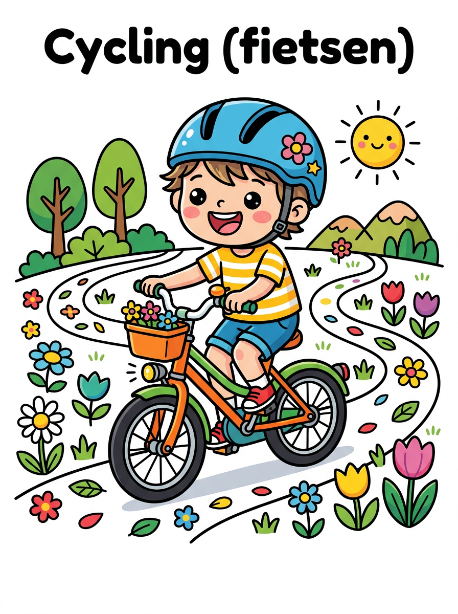Fietsen kleurplaten