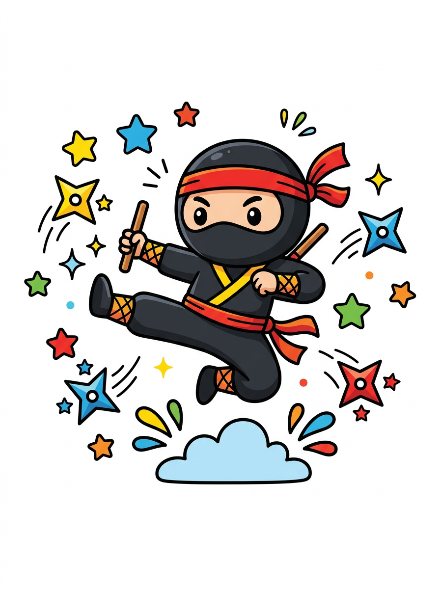 Ninja kleurplaten