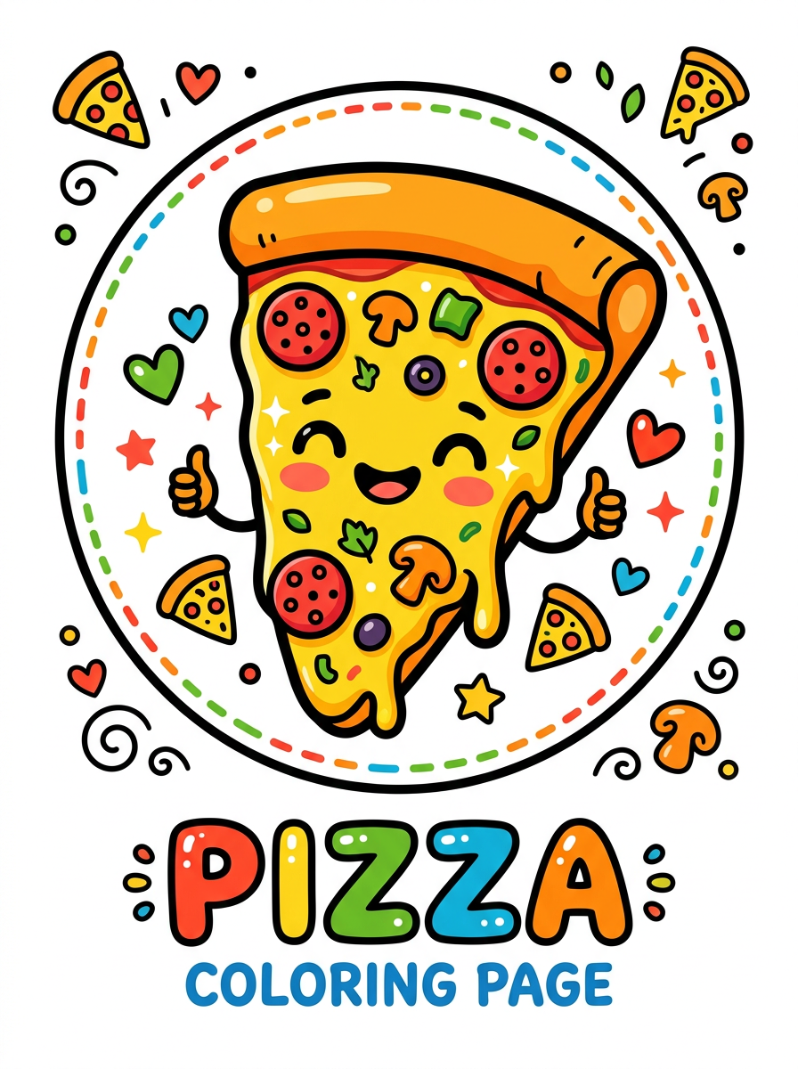 Pizza kleurplaten