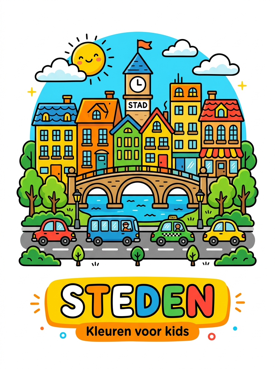 Steden kleurplaten