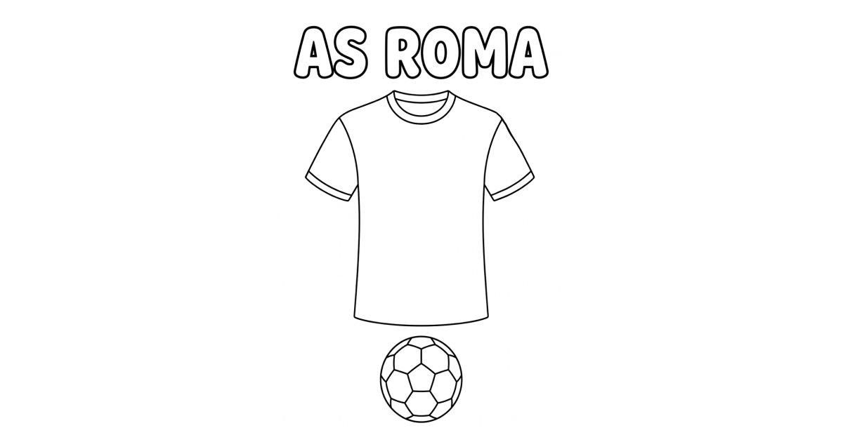 AS Roma voetbalshirt kleurplaat — Gratis printen | Minipret