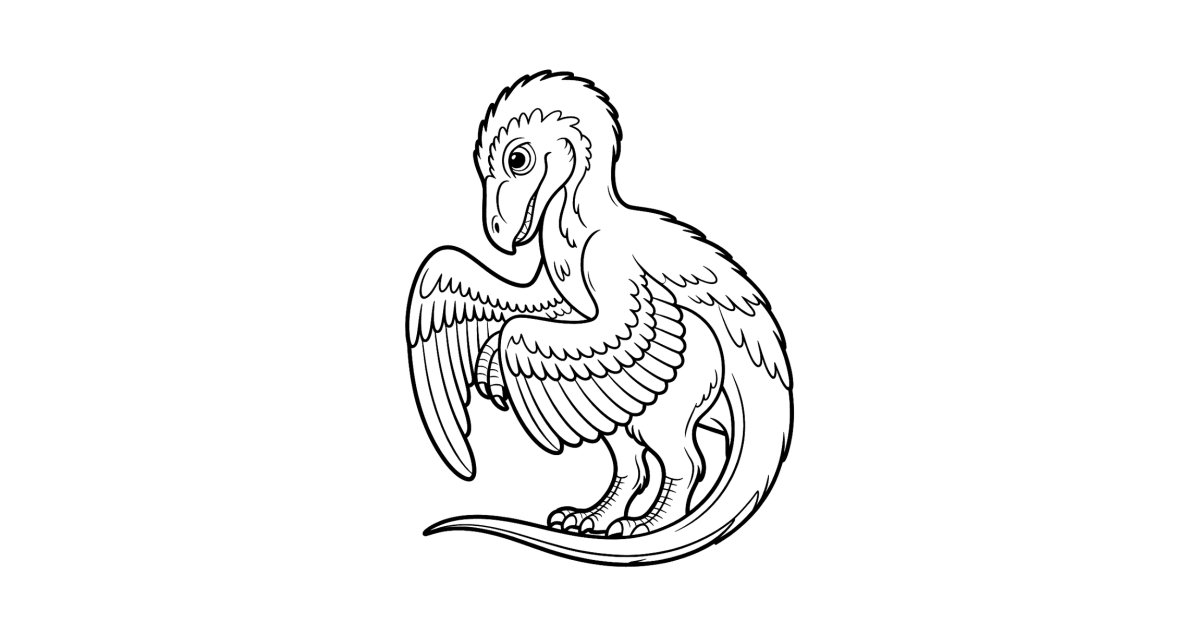 Raptor verzorgt zijn veren kleurplaat — Gratis printen | Minipret