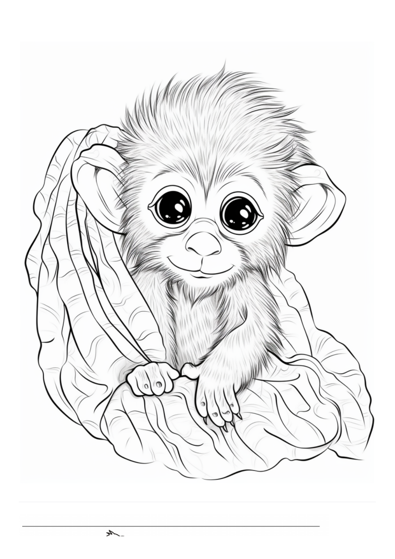 Baby Aap Kleurplaat — gratis kleurplaat printen