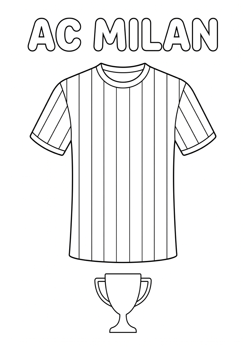 Ac Milan Voetbalshirt Kleurplaat — gratis kleurplaat printen