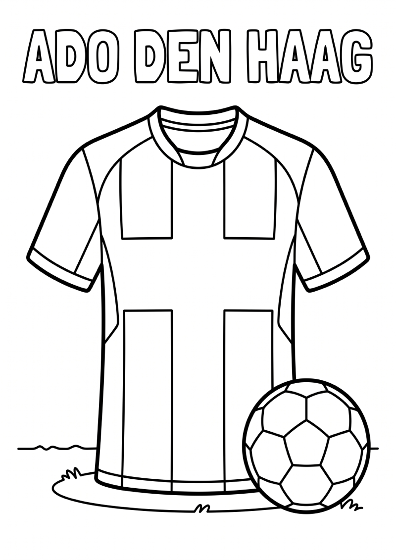 Ado Den Haag Voetbalshirt Kleurplaat — gratis kleurplaat printen