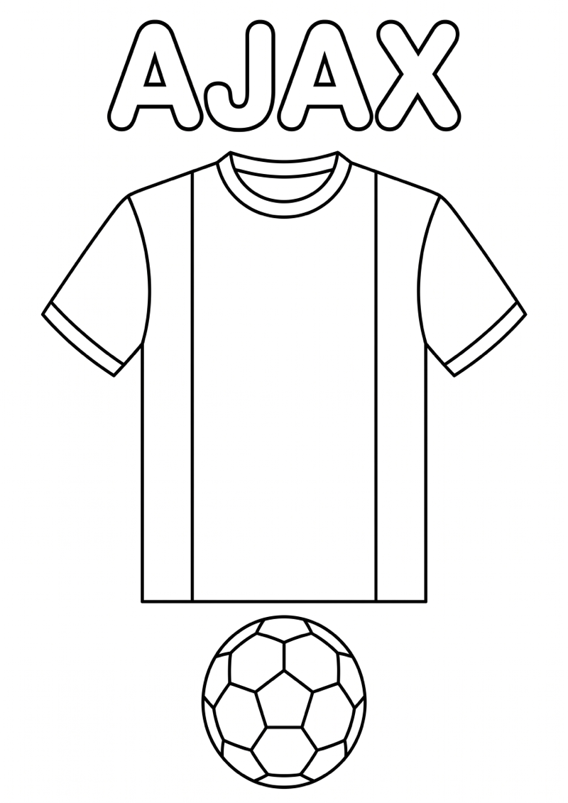 Ajax Voetbalshirt Kleurplaat — gratis kleurplaat printen