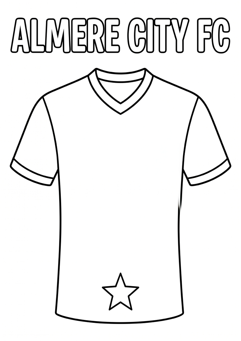 Almere City Fc Voetbalshirt Kleurplaat — gratis kleurplaat