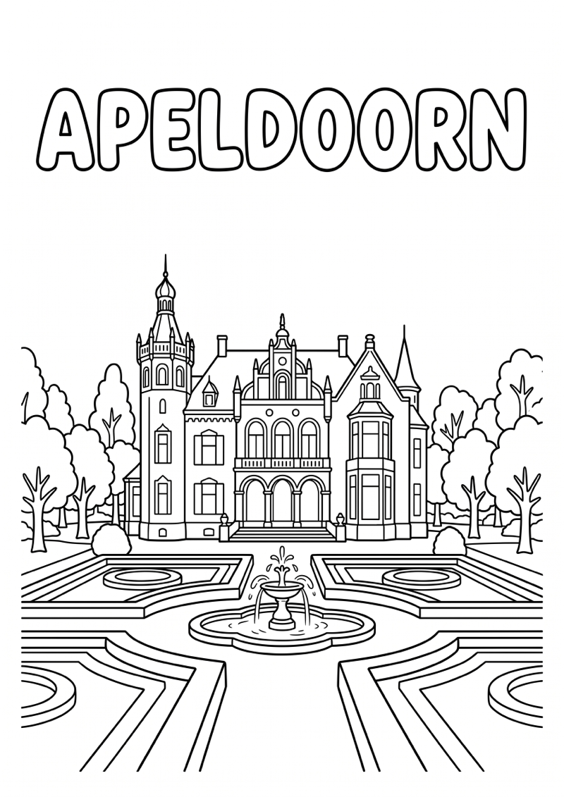Apeldoorn Kleurplaat — gratis kleurplaat printen