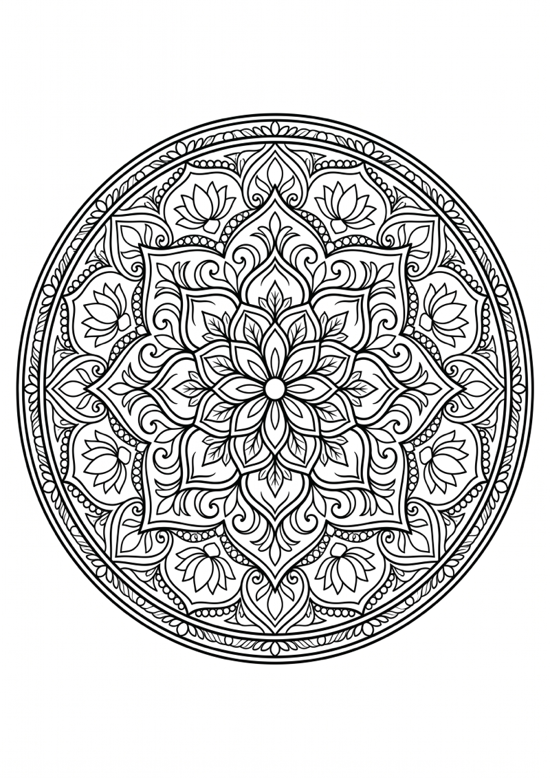 Arabesque Mandala Kleurplaat